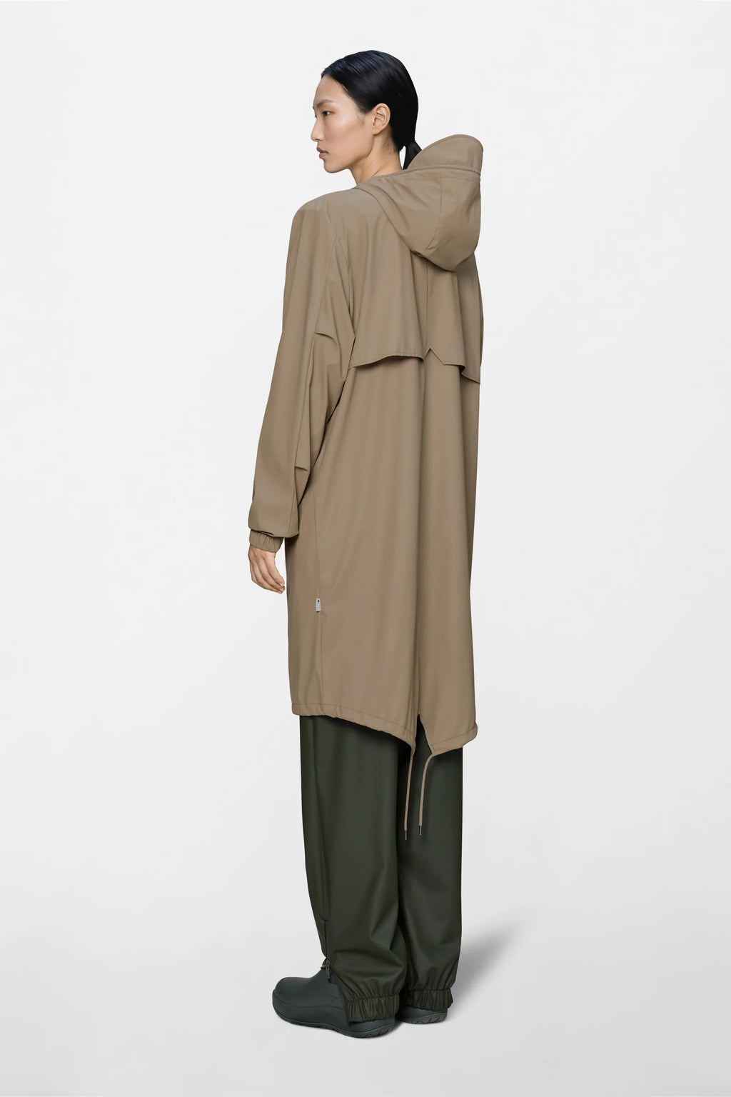 Parka Rains Fishtail W3 Impermeable Beige - Corte Largo
