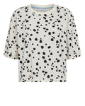 Camiseta boxy Nümph Nudalma – Estampado de puntos negros | Blanco roto