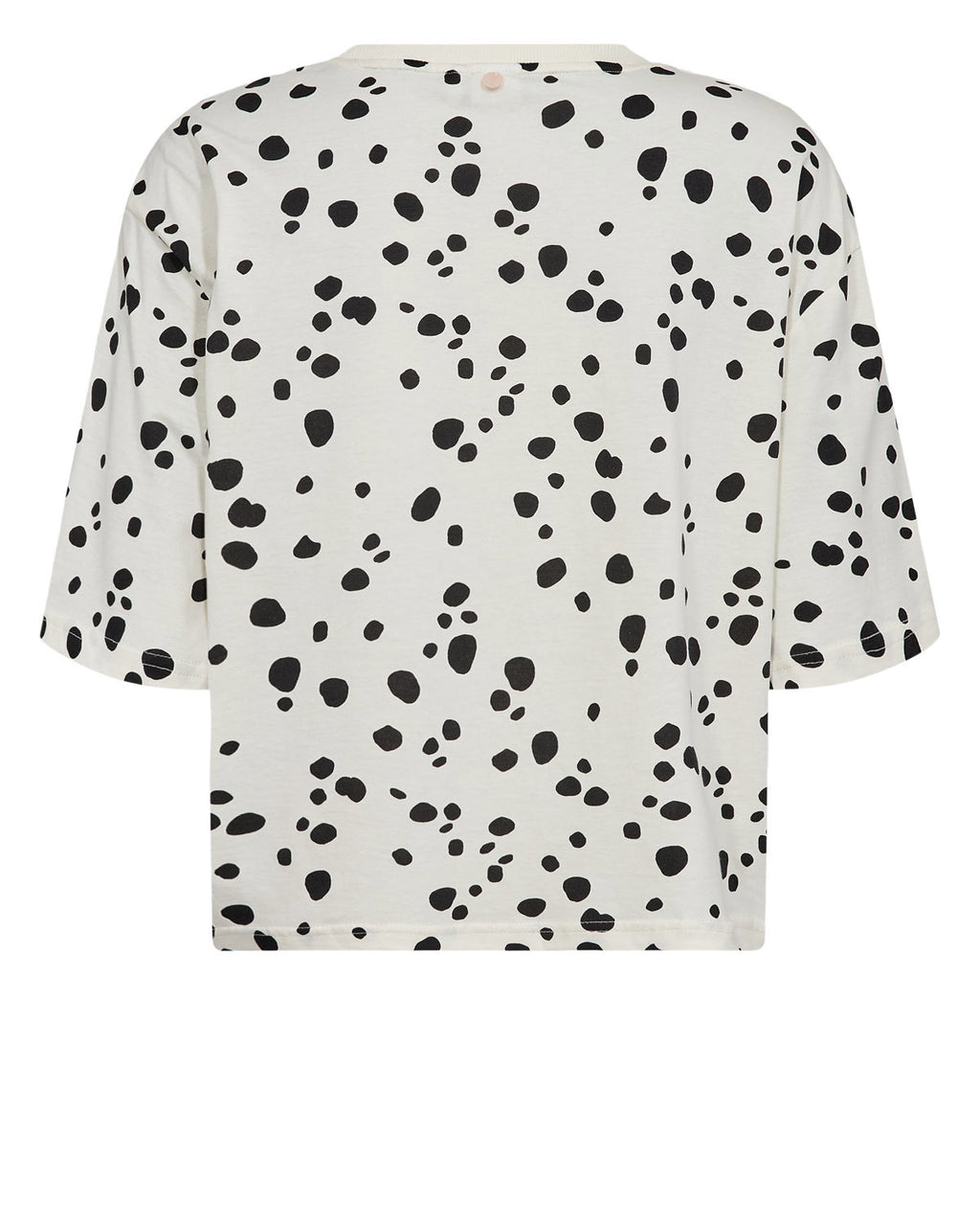 Camiseta boxy Nümph Nudalma – Estampado de puntos negros | Blanco roto