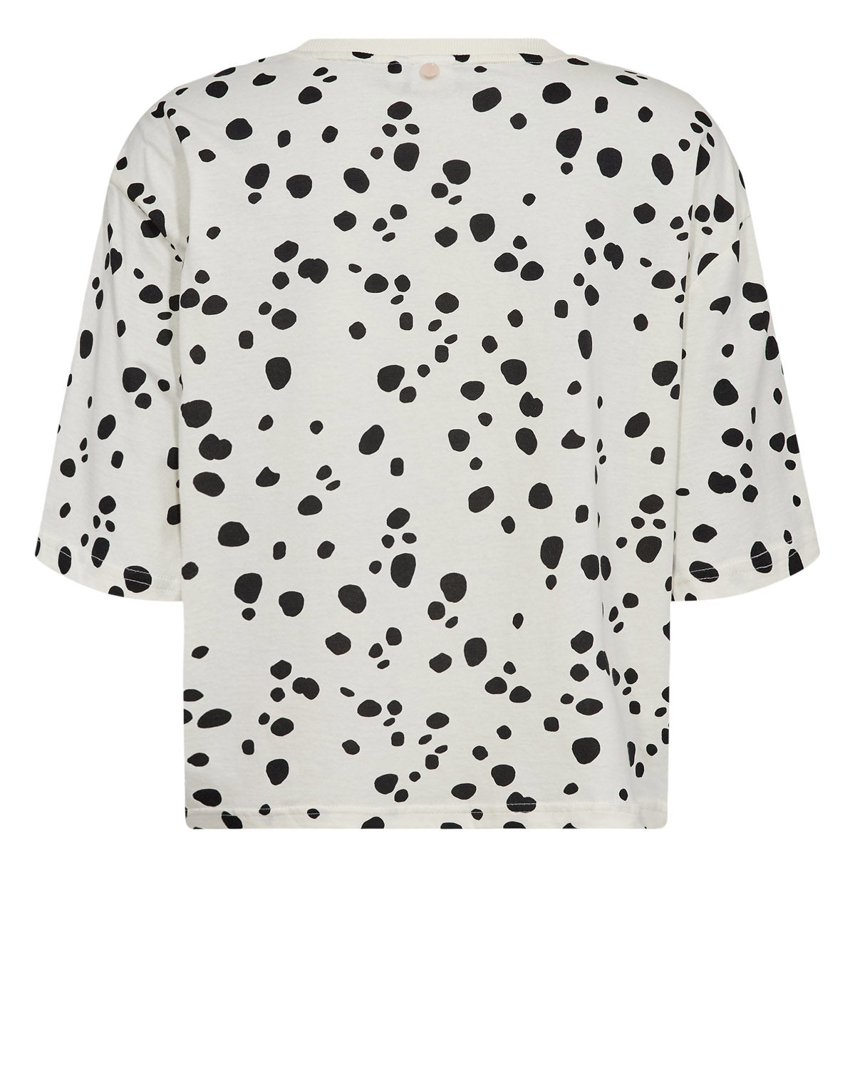 Camiseta boxy Nümph Nudalma – Estampado de puntos negros | Blanco roto