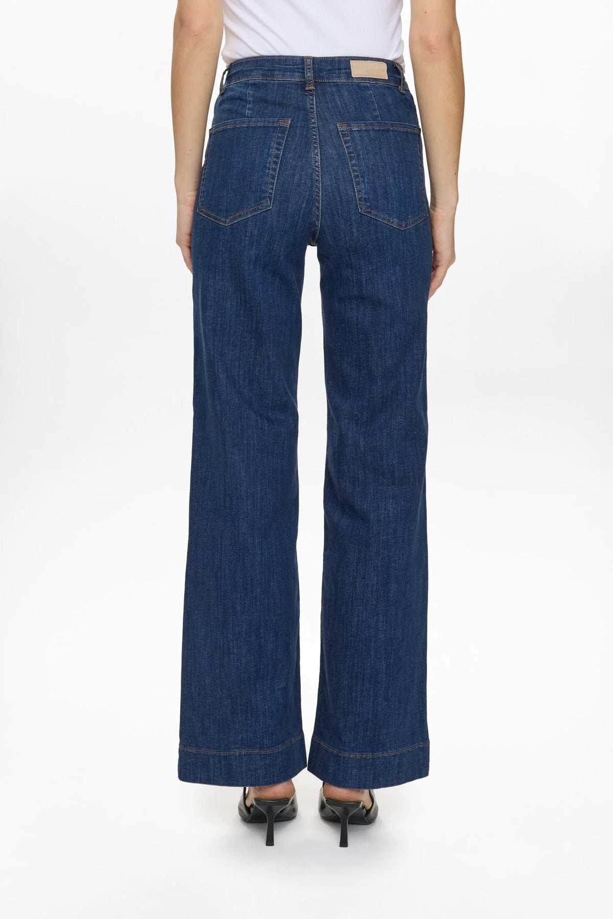 Pantalones Nümph Nuparis HR Wide Dark Blue Denim