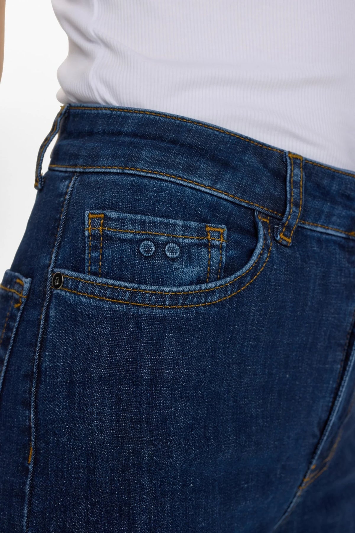 Pantalones Nümph Nuparis HR Wide Dark Blue Denim