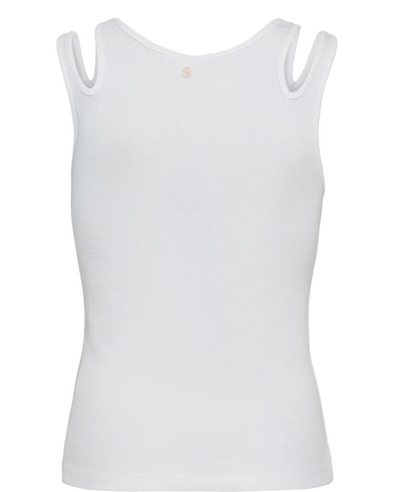 Top ajustado Nümph Nudaphny – Tirante doble y cuello redondo | Blanco