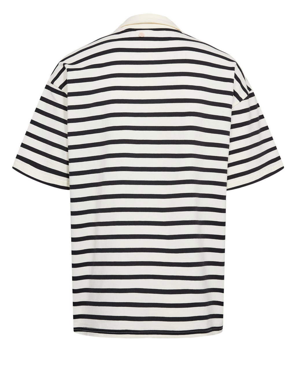 Polo de rayas Nümph Nuhydra – Negro y beige con detalle de concha