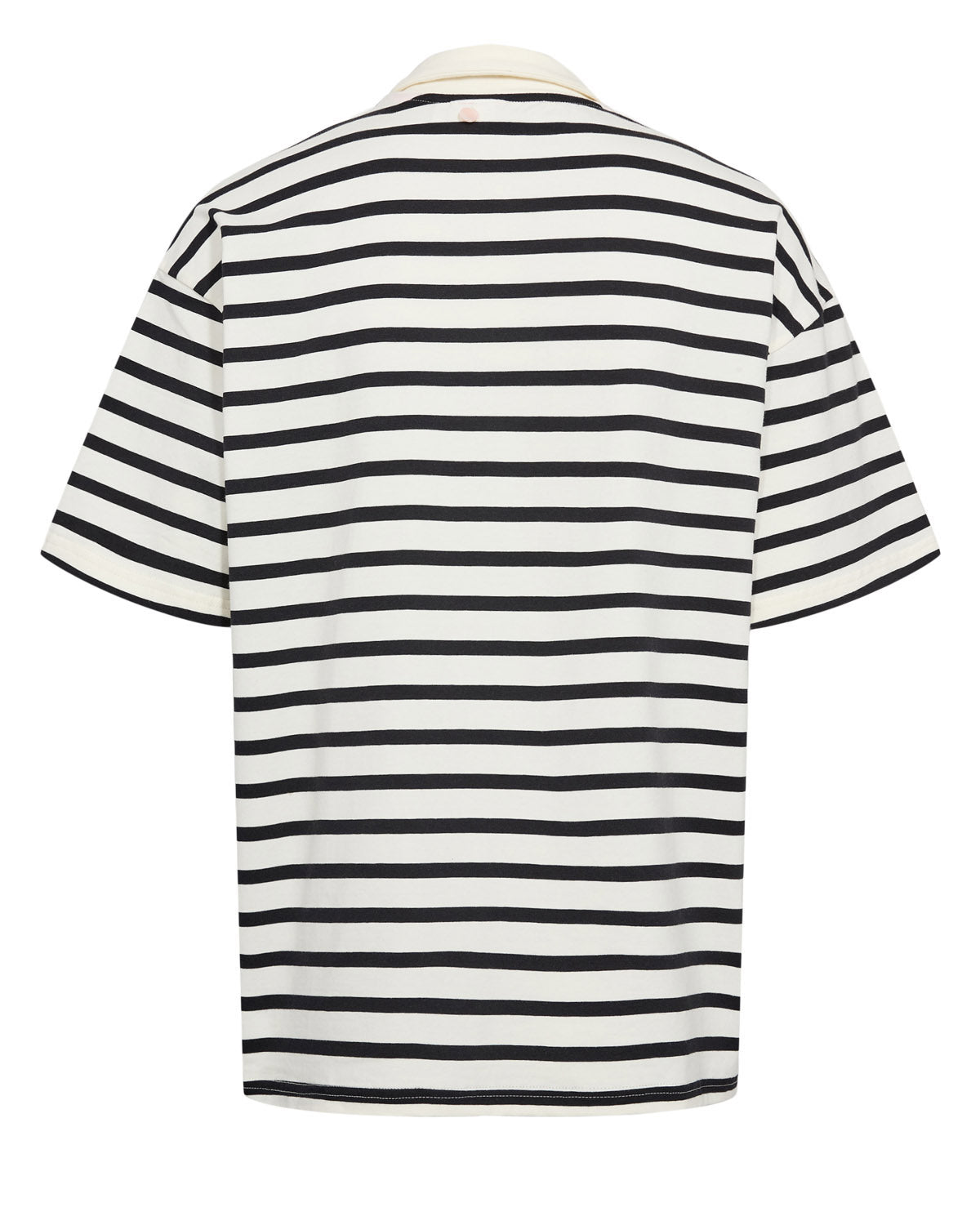 Polo de rayas Nümph Nuhydra – Negro y beige con detalle de concha