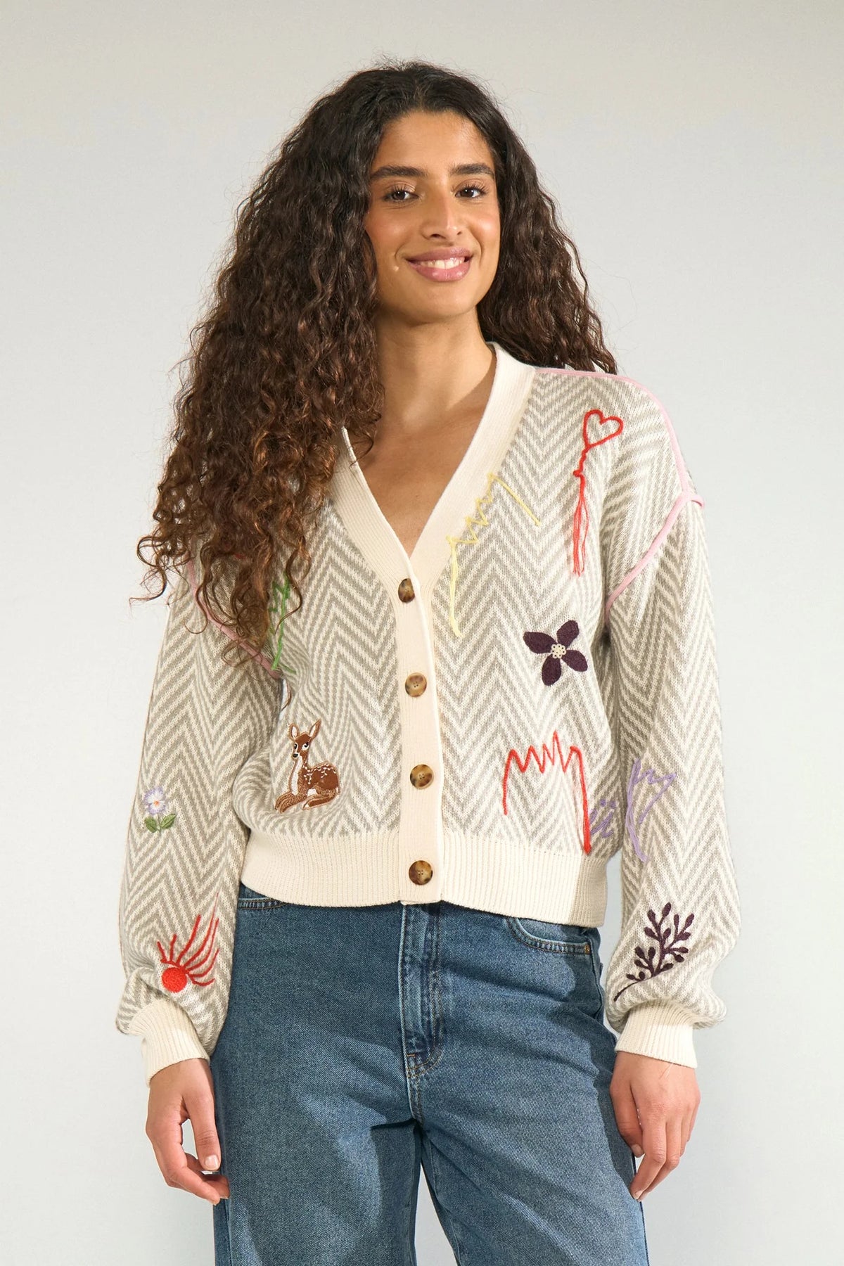 Cardigan Nümph Nuravissi Light grey melange