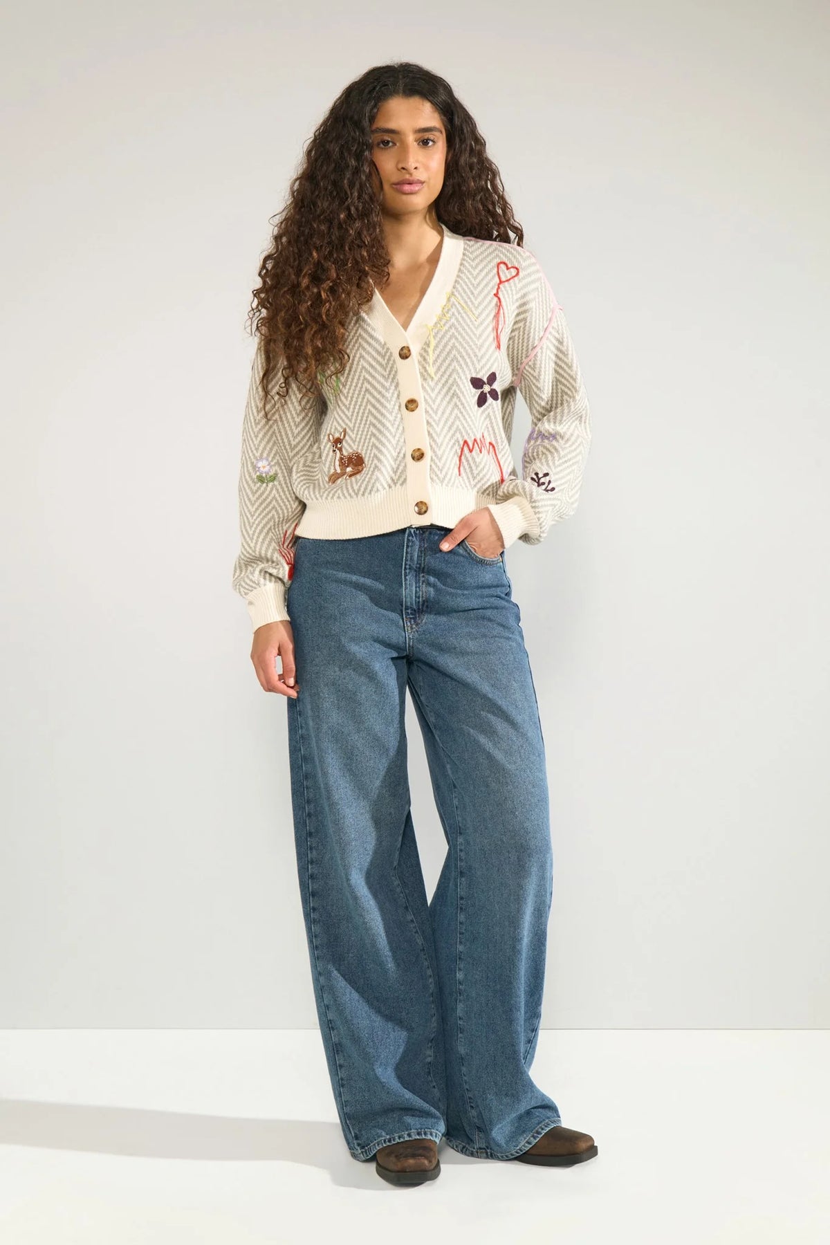 Cardigan Nümph Nuravissi Light grey melange