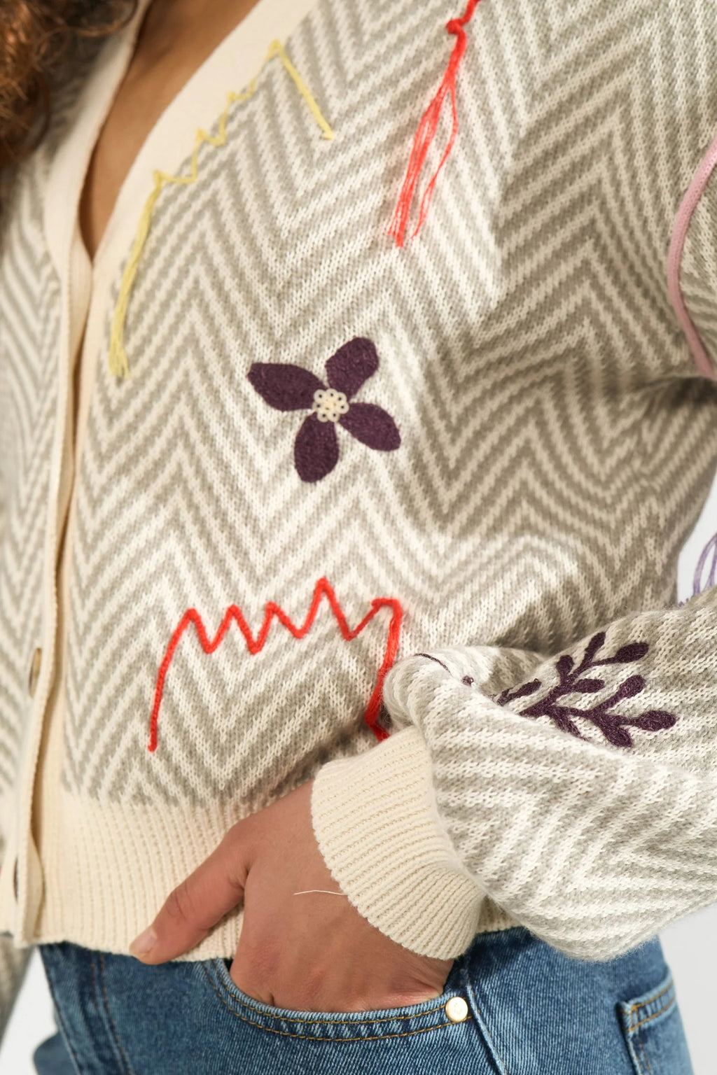 Cardigan Nümph Nuravissi Light grey melange