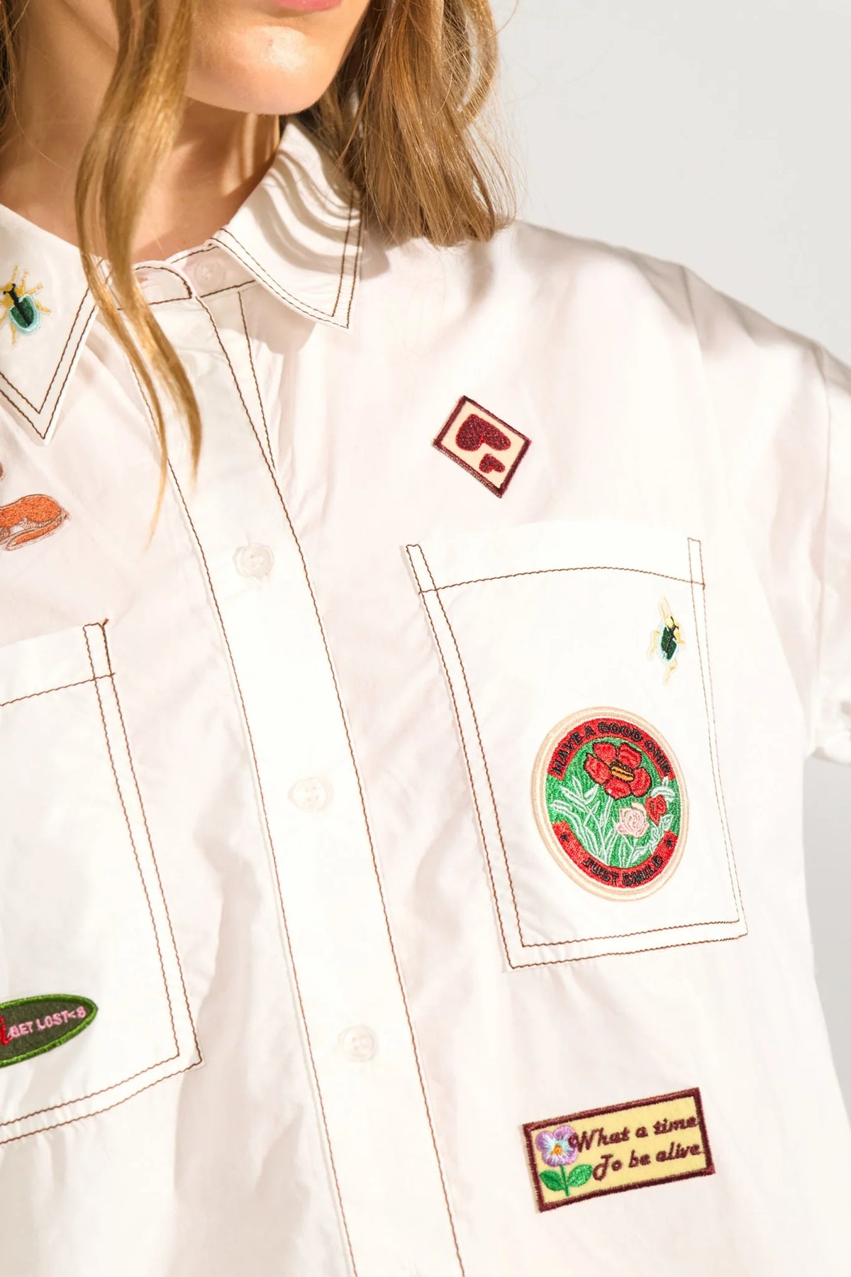 Blusa Nümph Nubadge Bright White