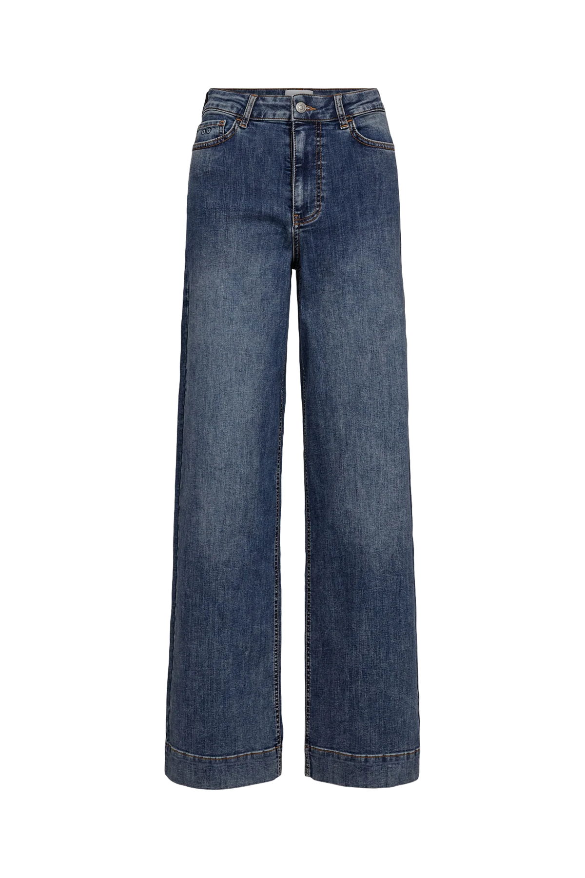 Pantalones Nümph Nuparis HR Wide Medium Blue Grain Denim