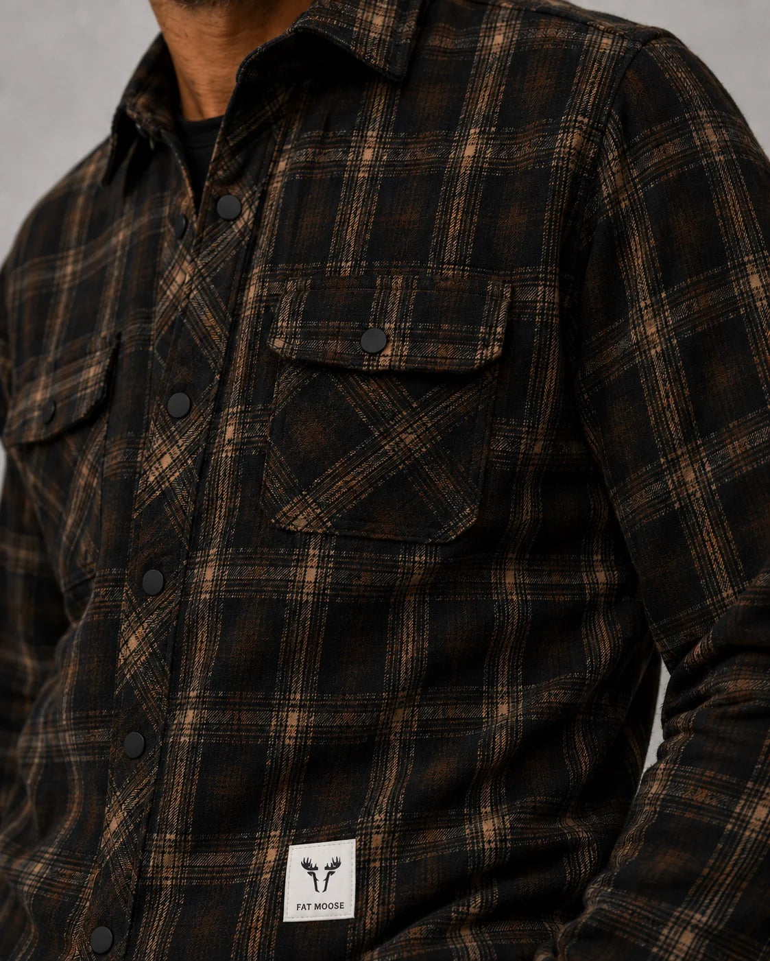 Sobrecamisa Fat Moose New Adrian Cotton Check Black Ecru