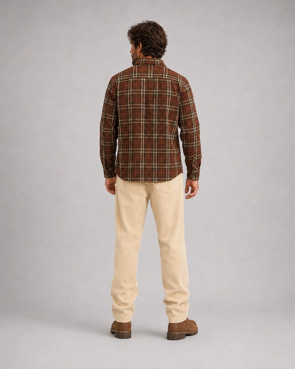 Sobrecamisa Fat Moose New Adrian Cotton Check Brown Burnt orange