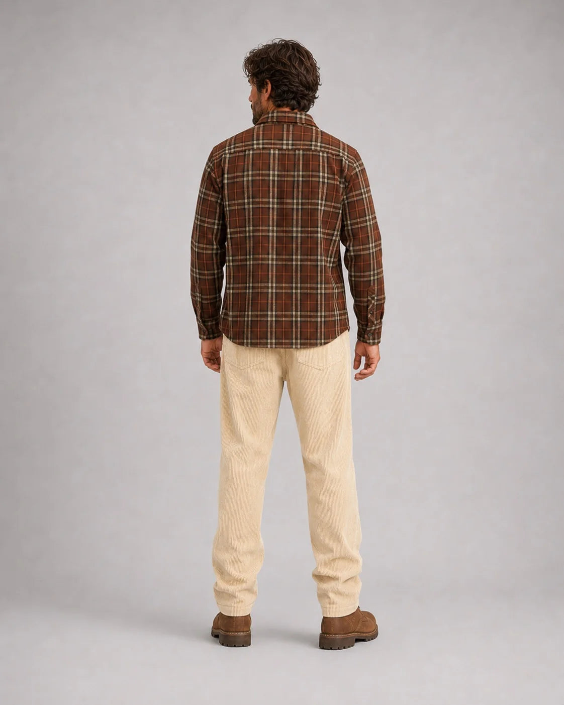 Sobrecamisa Fat Moose New Adrian Cotton Check Brown Burnt orange