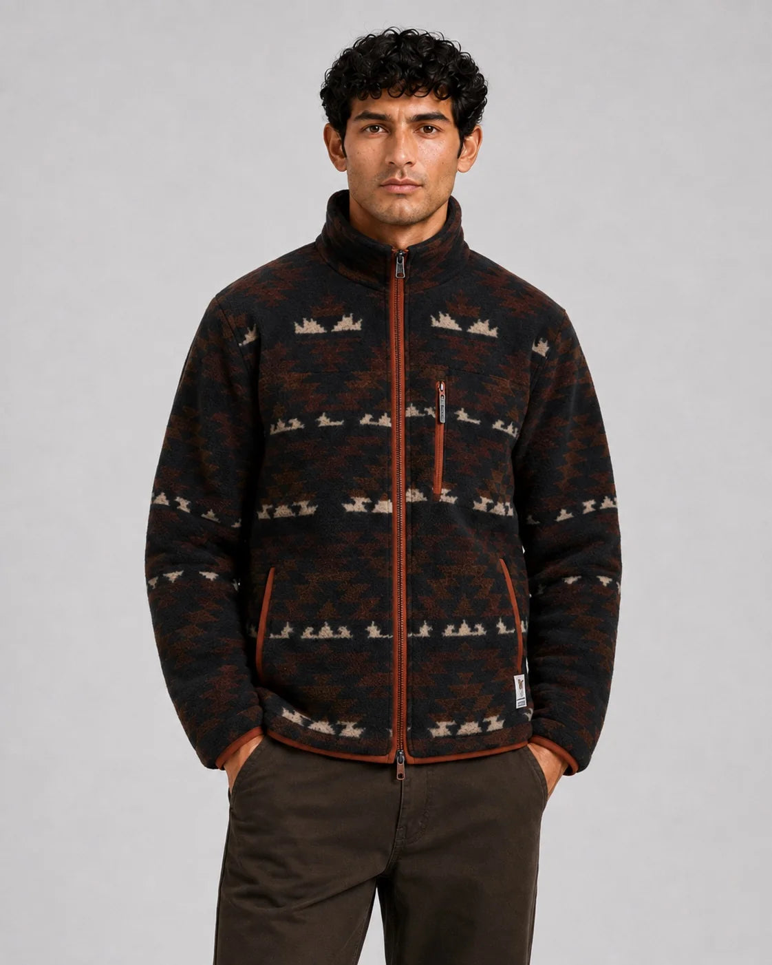 Chaqueta Fat Moose AZ fleece Brown Earth