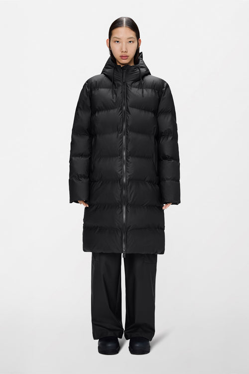 Abrigo Rains Alta Longer Puffer Jacket W3T4 Negro