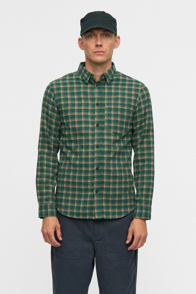 Camisa Anerkjendt Akleif Check Hunter Green