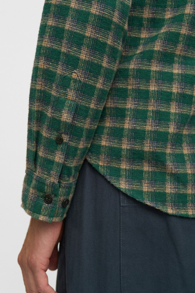 Camisa Anerkjendt Akleif Check Hunter Green