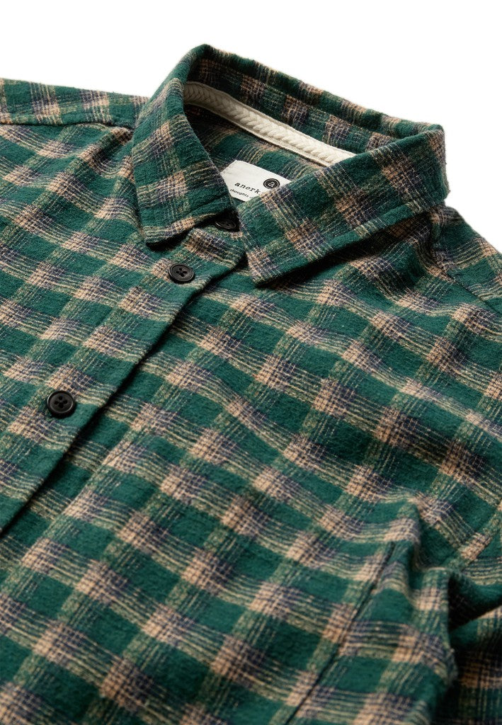 Camisa Anerkjendt Akleif Check Hunter Green