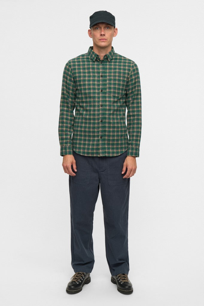 Camisa Anerkjendt Akleif Check Hunter Green