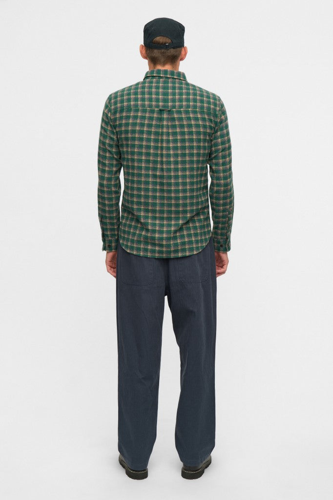 Camisa Anerkjendt Akleif Check Hunter Green
