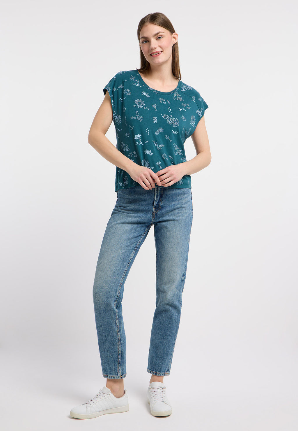 Camiseta Ragwear Grateen print Ocean green