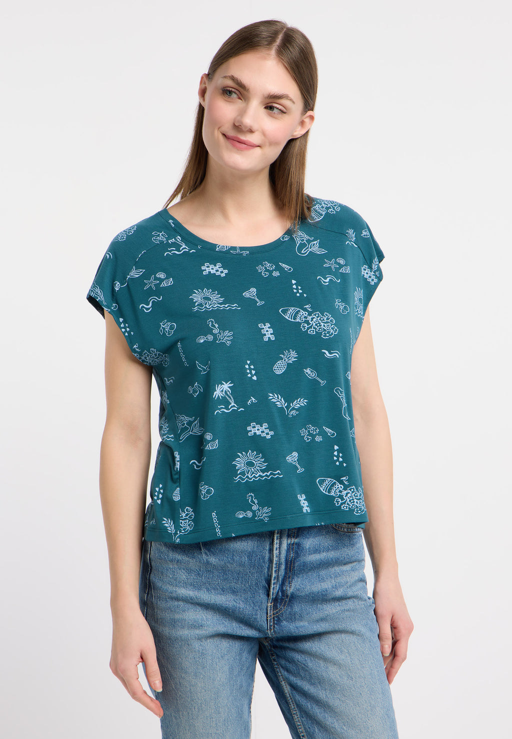Camiseta Ragwear Grateen print Ocean green