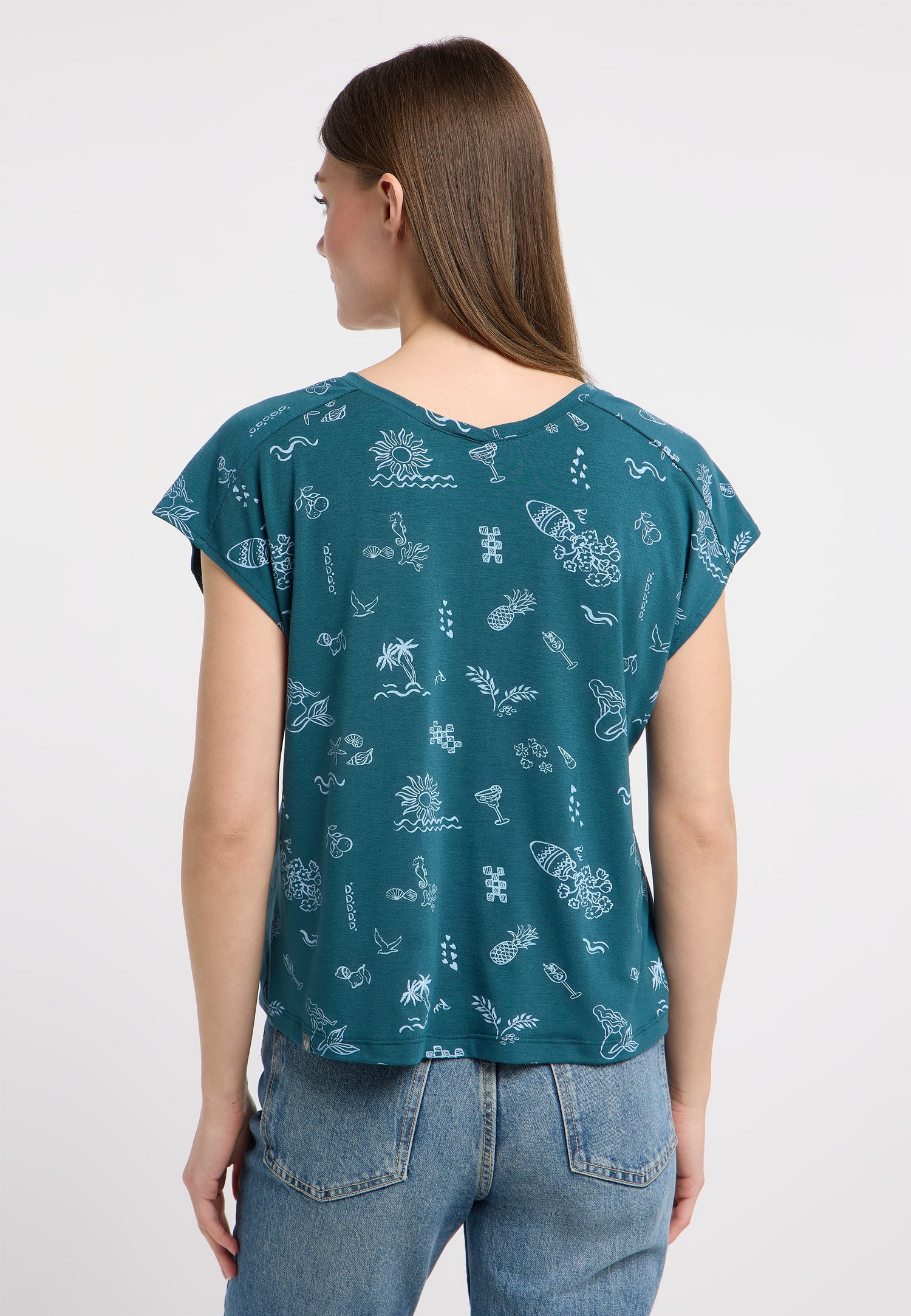 Camiseta Ragwear Grateen print Ocean green