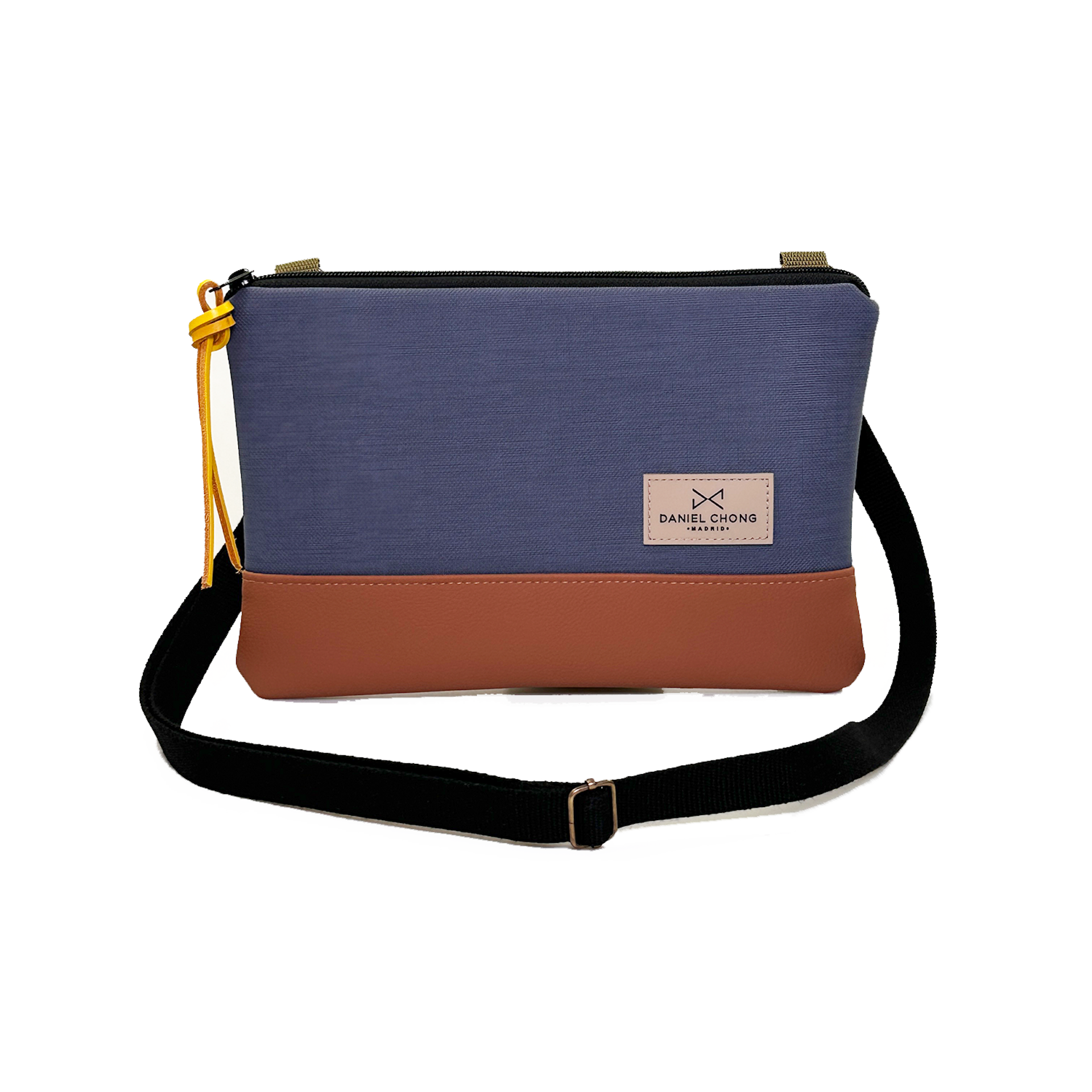 Bandolera Daniel Chong mini Impermeable marrón y azul