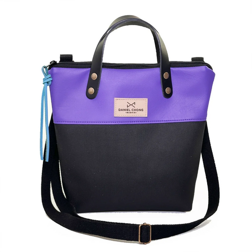 Bandolera Daniel Chong mini con asas morado