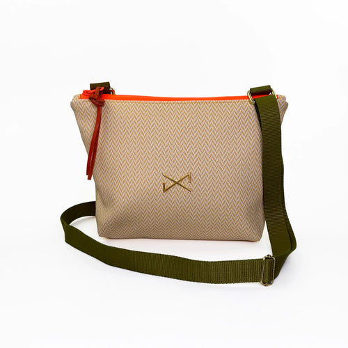 Bandolera Daniel Chong Classic Mini Impermeable, espiga amarilla.
