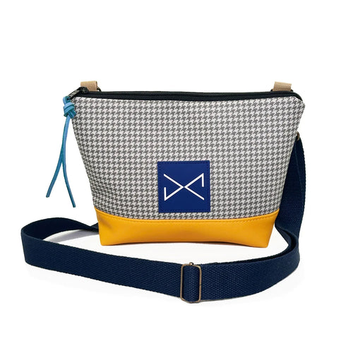 Bandolera Daniel Chong Classic Mini pata de gallo beige.