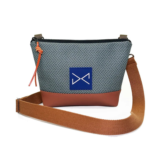 Bandolera Daniel Chong Classic chevrrone verde oscuro base marron - Roundtrip