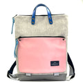Mochila Daniel Chong Book Holder Impermeable beige con bolsillo rosa