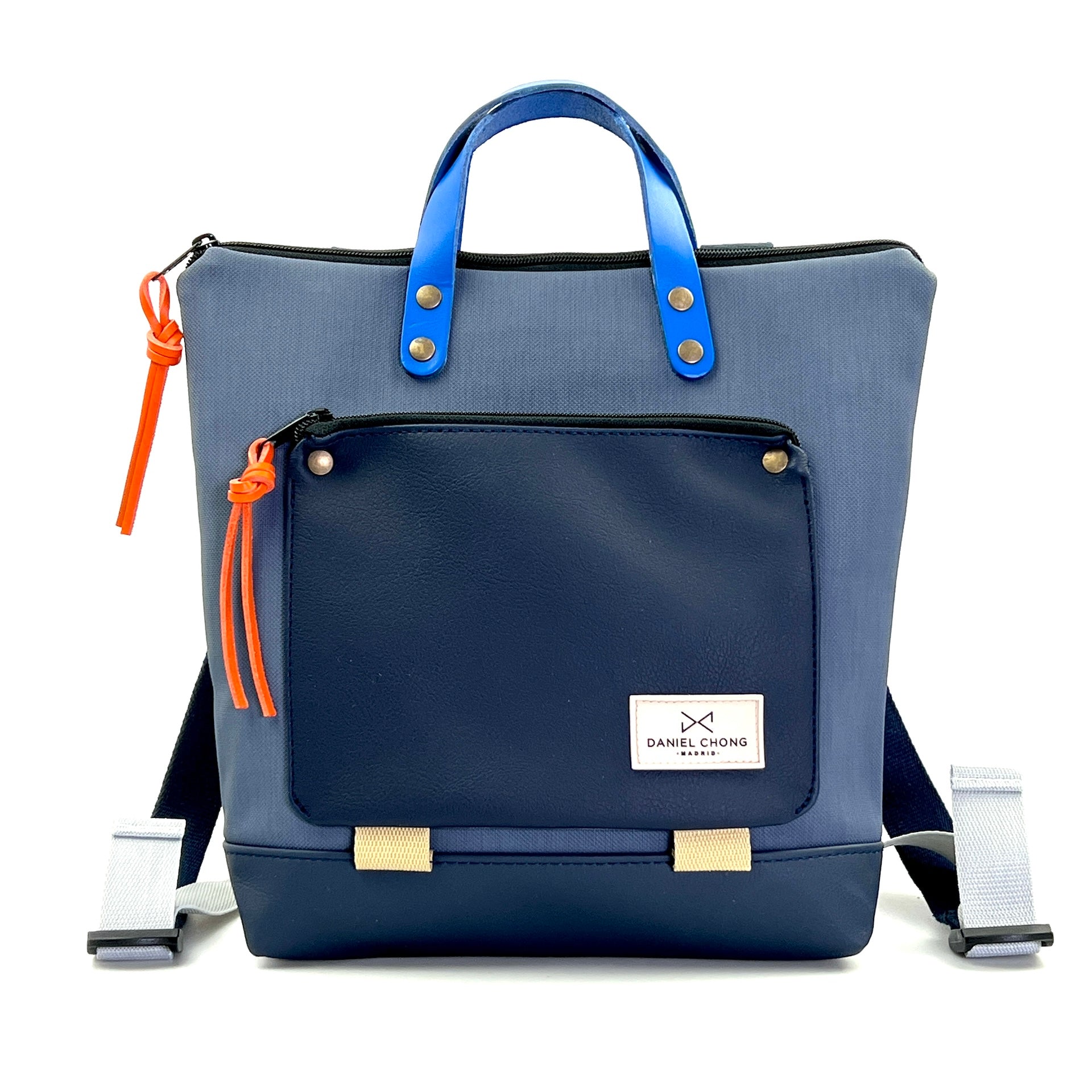 Mochila Daniel Chong mini cuadrada Book Holder Impermeable DZ azul