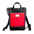 Mochila Daniel Chong Slim Solapa Mini negra con bolsillo rojo impermeable