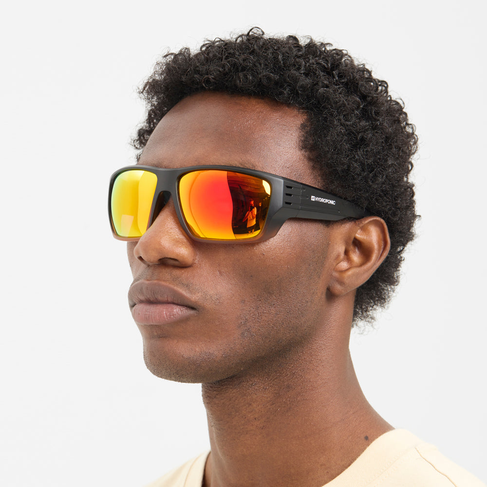 Gafas de Sol Hydroponic Manor Negro Mate Marrón Rojo