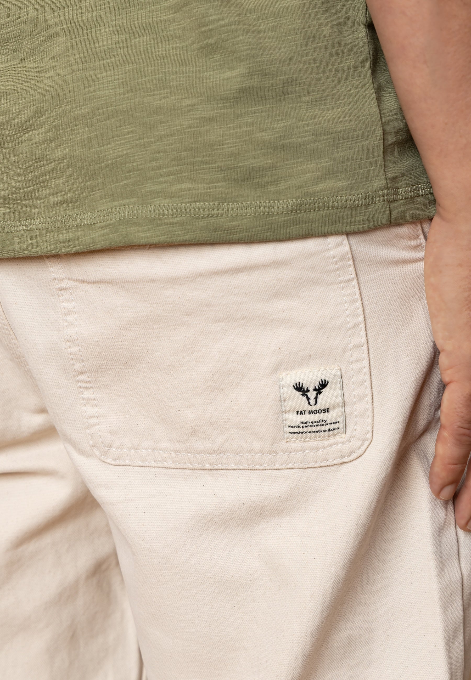 Pantalones Fat Moose Dereck canvas Ecru