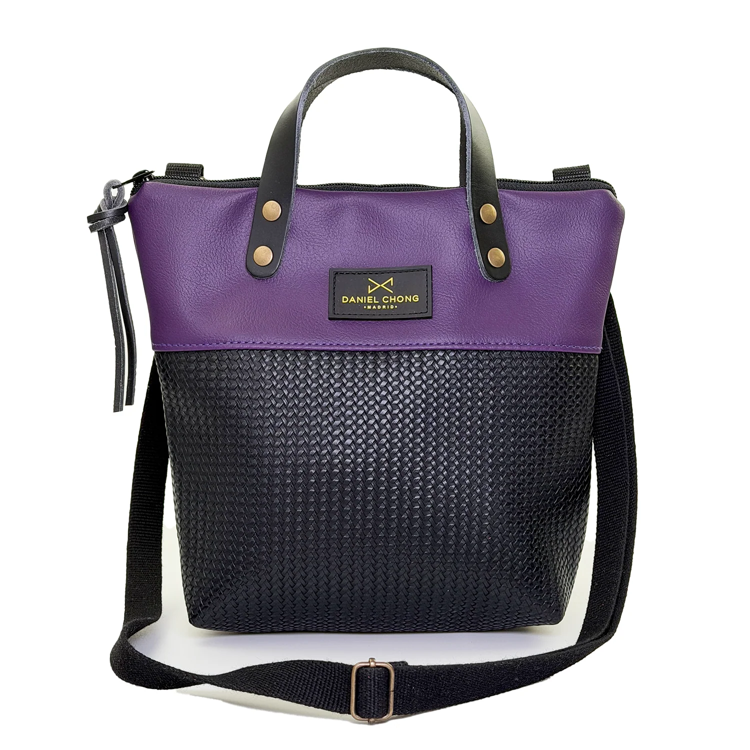 Bandolera Daniel Chong mini con asas Rattan Black