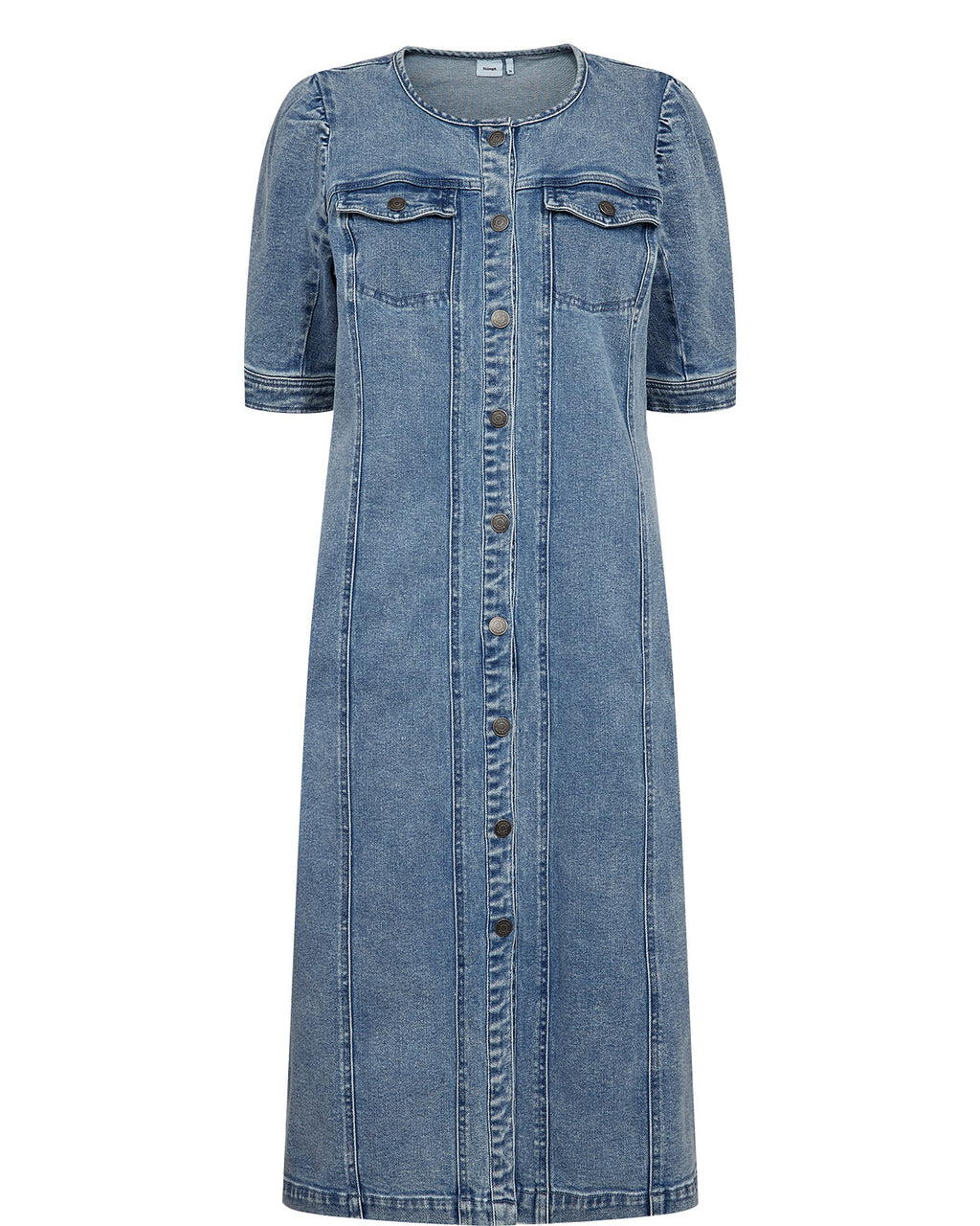 Vestido Camisero Nümph Nusilva Denim Azul Claro