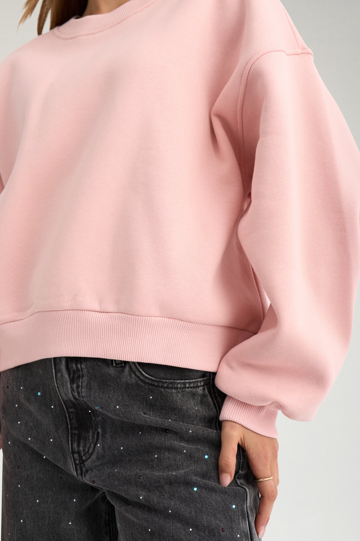 Sudadera Nümph Nubissa Oversize Cropped Peachskin