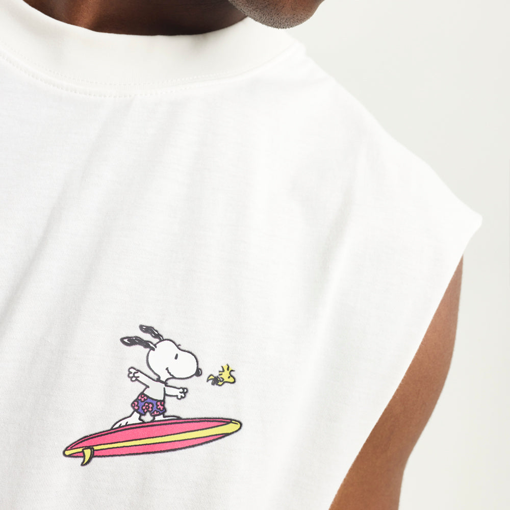 Camiseta Tirantes Hydroponic x Peanuts Big Wave Blanco