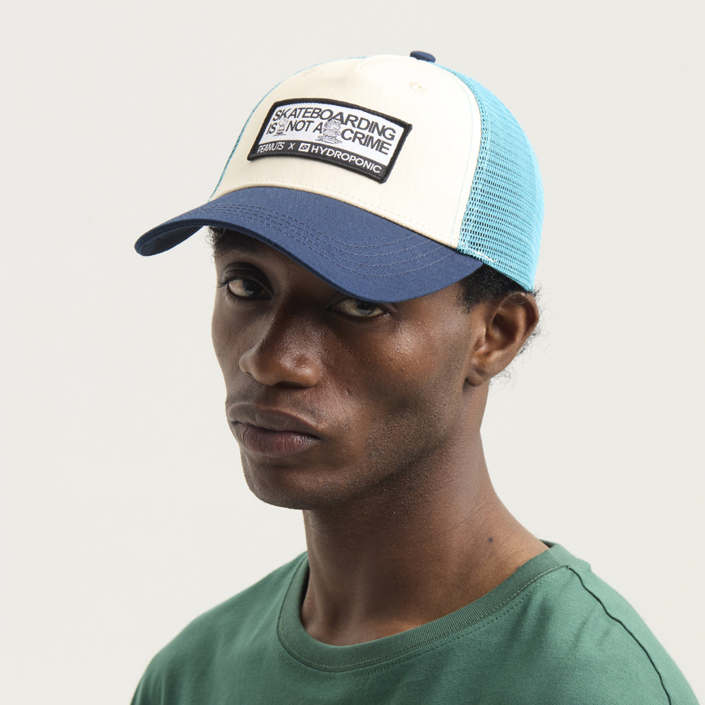 Gorra Hydroponic x Peanuts Crime Blanco Azul