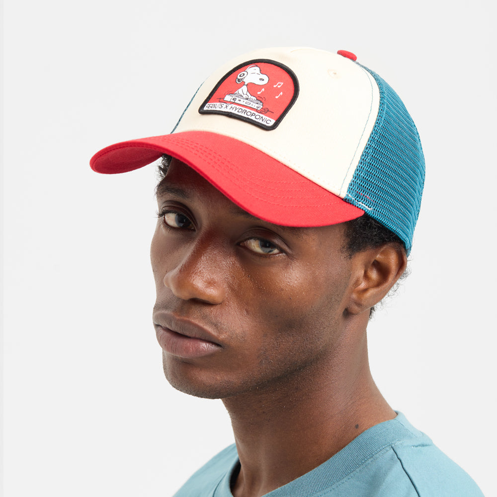Gorra Hydroponic x Peanuts DJ Natural Rojo Teal