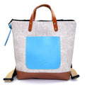 Mochila Daniel Chong Slim Mini Cuadrada Crudo Azul Cielo