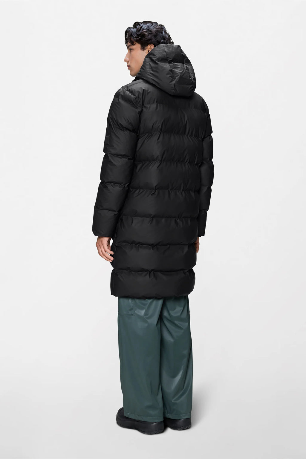 Abrigo Rains Alta Longer Puffer Jacket W3T4 Negro
