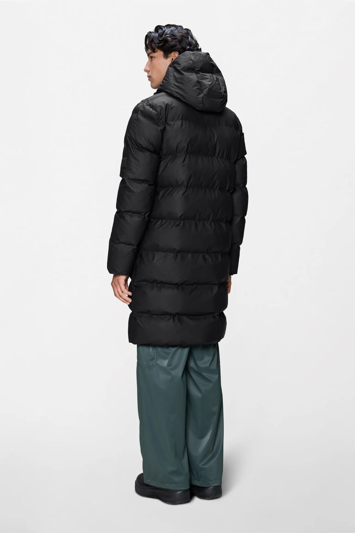 Abrigo Rains Alta Longer Puffer Jacket W3T4 Negro