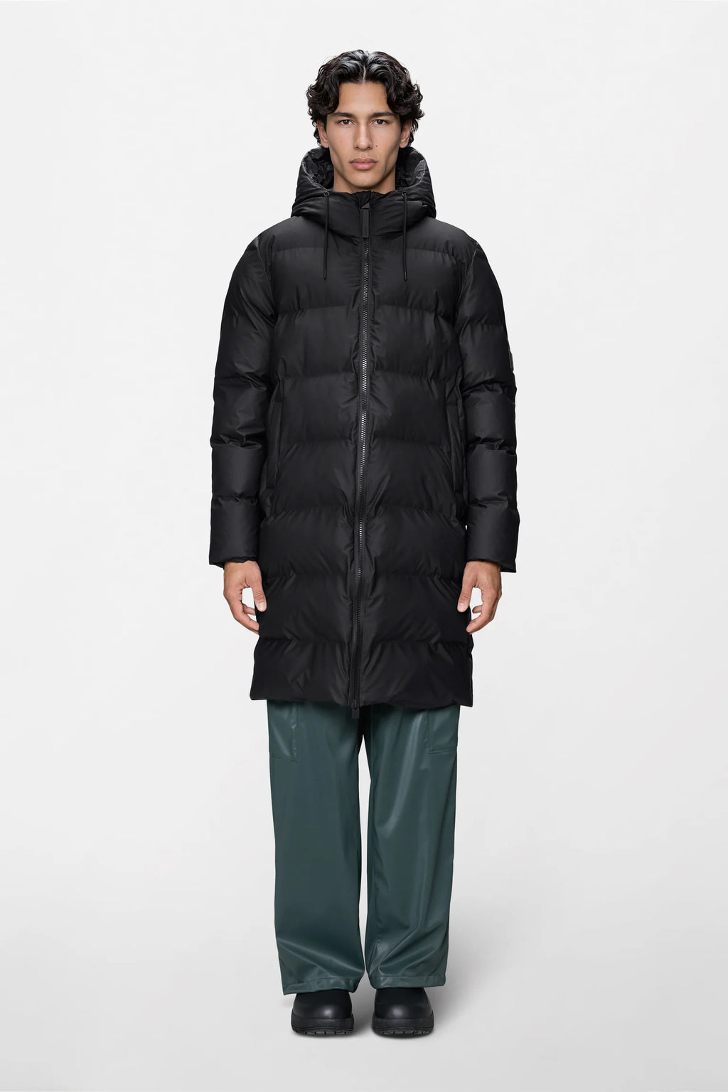 Abrigo Rains Alta Longer Puffer Jacket W3T4 Negro