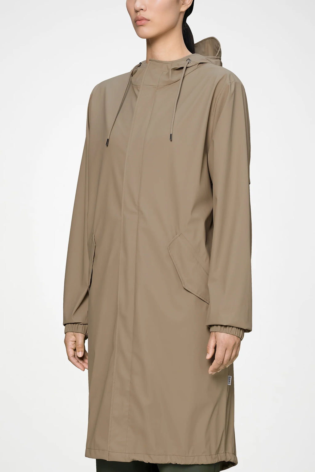Parka Rains Fishtail W3 Impermeable Beige - Corte Largo