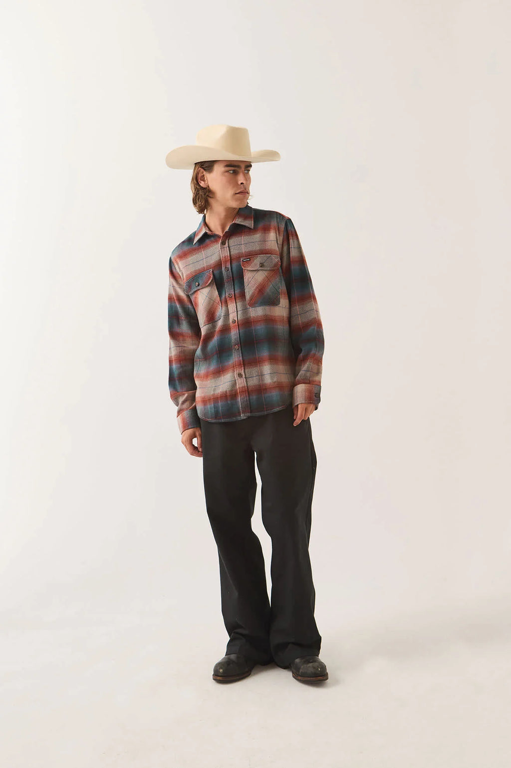 Camisa Brixton Bowery Flannel Multi Shadow