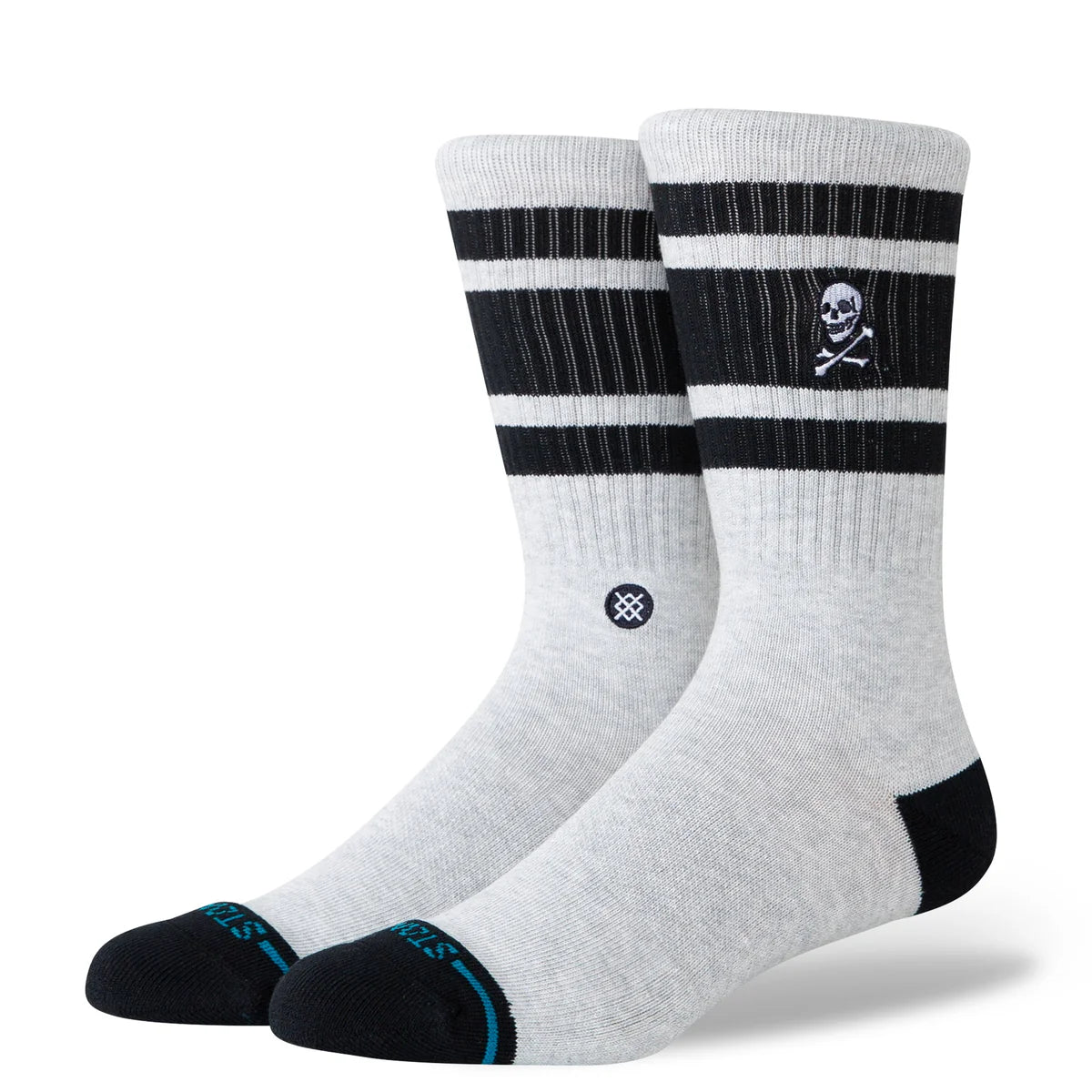 Calcetines Stance Boyd Skull Crew Gris Jaspeado